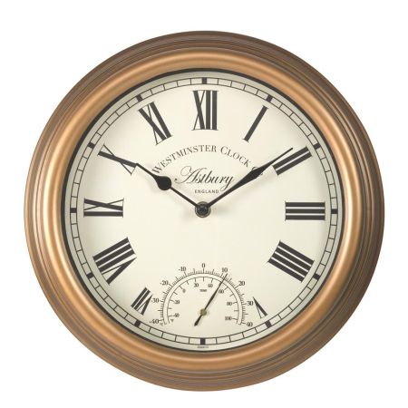 Astbury Wall Clock & Thermometer 12in