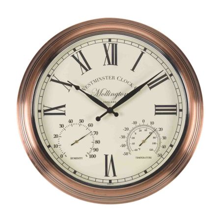 Mollington Wall Clock & Thermometer 15in