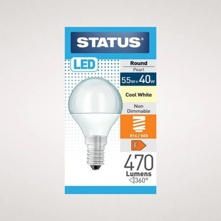 Status 40w LED Round SES Pearl Cool White Bulb