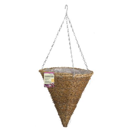 12in Country Rattan Hanging Cone