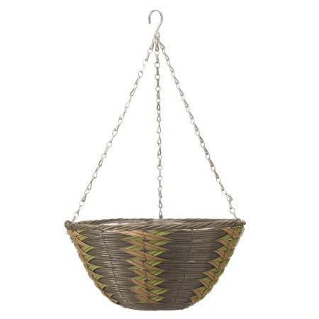 14in Faux Rattan Basket - Safari