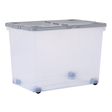 Wham Wheel 80L Box with Folding Lid  Grey