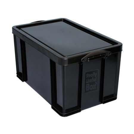 Really Useful Plastic Storage Box 64 Litre Solid Black