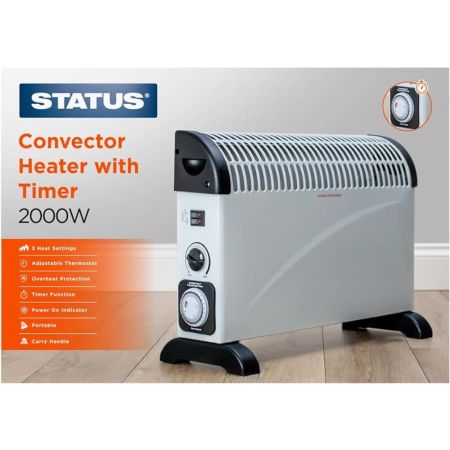 Status Convection Heater 2KW - 3 Heat Settings with timer