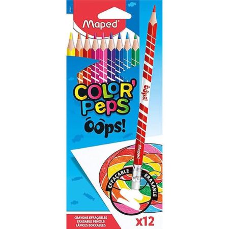 Color’Peps Oops Erasable Colouring Pencils 12Pk