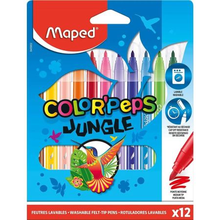 Color’Peps Jungle Colouring Felt Tips 12Pk