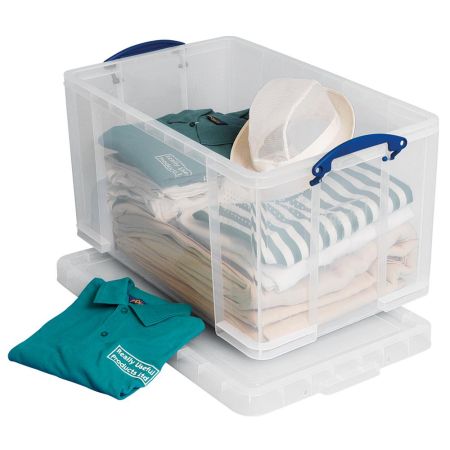 Really Useful Plastic Storage Box 84 Litre Clear