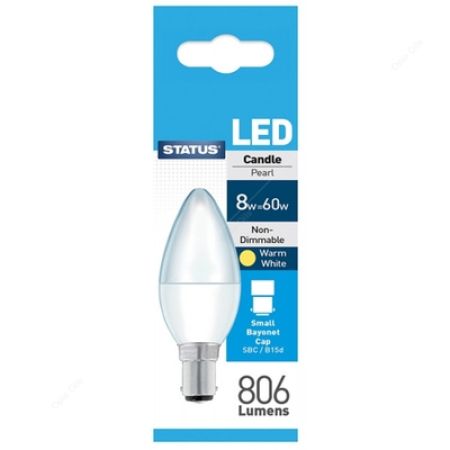 Status 60w LED Candle Small Bayonet Cap Bulb