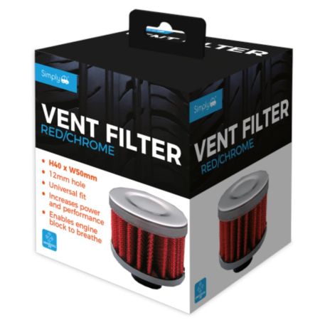 Vent Filter Red With Chrome Finish & Recess