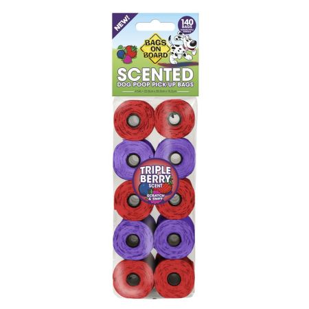 Bags On Board Scented Refill Rolls - Triple Berry - 10 x 14 Bags