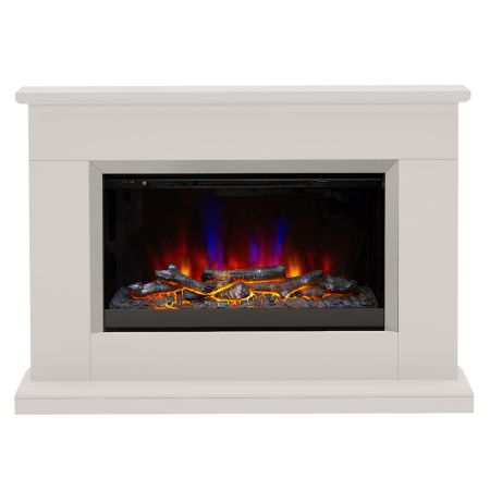 46" Hansford Electric Timber Fireplace in Pearlescent Cashmere 