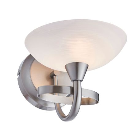 Cagney Satin Chrome & Glass Wall Light