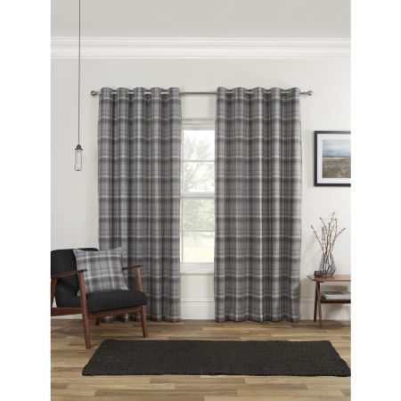 Carnoustie Eyelet Grey 90 x 90 Curtains