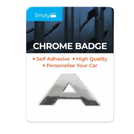 'A' Simply Chrome Badge