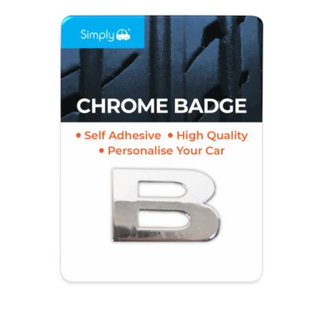 'B' Simply Chrome Badge