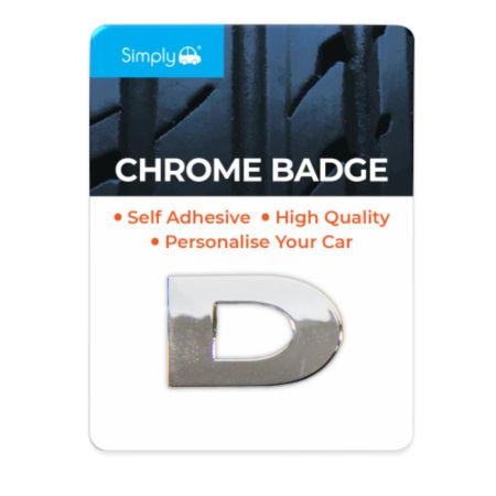 'D' Simply Chrome Badge