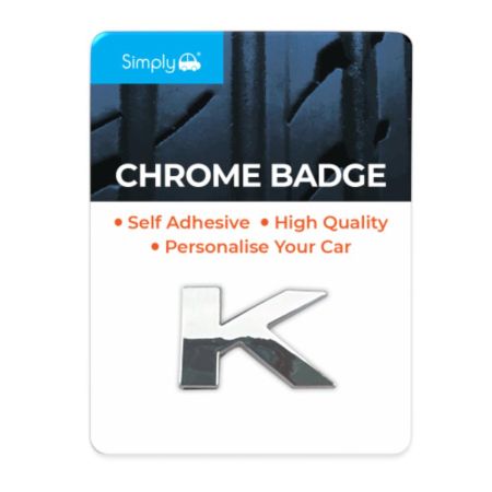 'K' Simply Chrome Badge