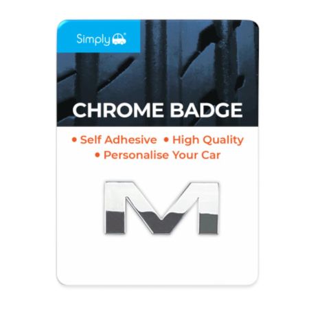 'M' Simply Chrome Badge