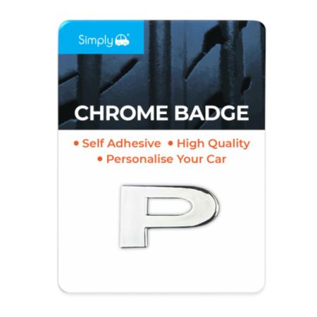 'P' Simply Chrome Badge