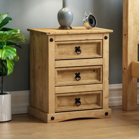 Corona 3 Drawer Bedside Cabinet 