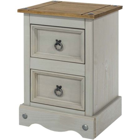 Corona 2 Drawer Petite Bedside Cabinet