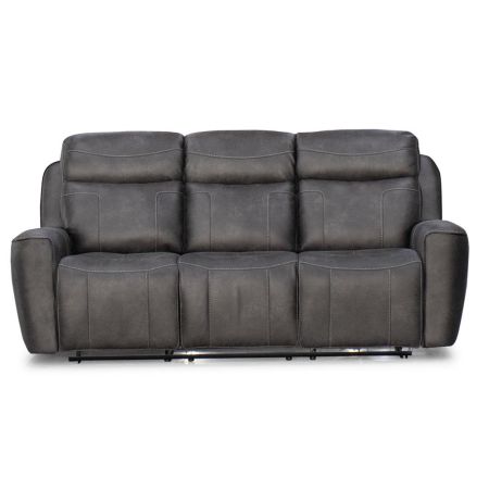 Carlo 3 Seater Power Recliner in Charcoal Grey