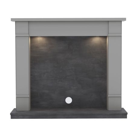 48" Cheshire Timber Inglenook Surround in Dark Grey & Slate Effect