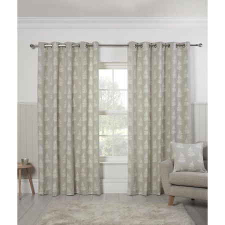 Esher Silver Eyelet 66 X 90 Curtains