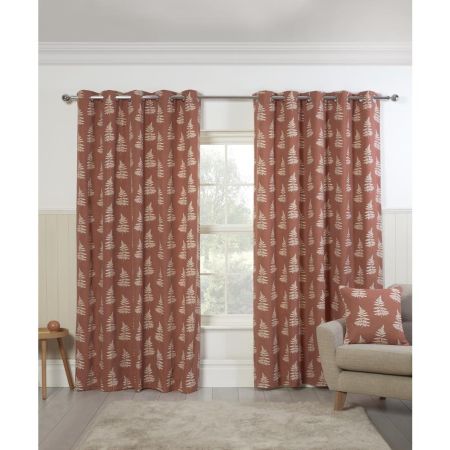 Esher Terracotta Eyelet 66x90 Curtains