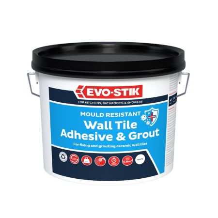 EVO-STIK Mould Resistance Wall Tile Adhesive and Grout 1L - White