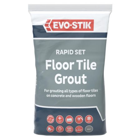 EVO-STIK Rapid Set Floor Tile Grout 5KG - Grey