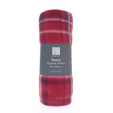 Tartan Red Fleece Throw