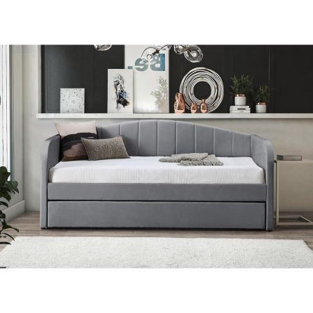 Fabric Day Bed In Grey