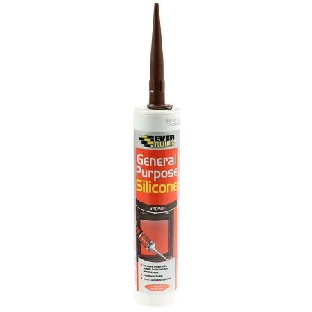 Everbuild General Purpose Silicone Sealant Brown 280ml