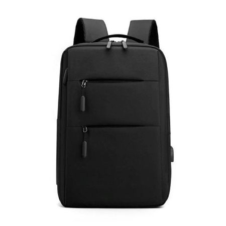 Laptop Backpack with 5 Compartments & USB Port - Black