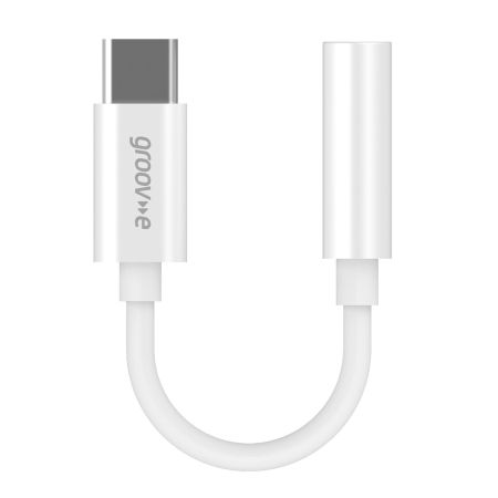 Audio Adapter USB-C to 3.5mm Female AUX Adapter 10CM - White