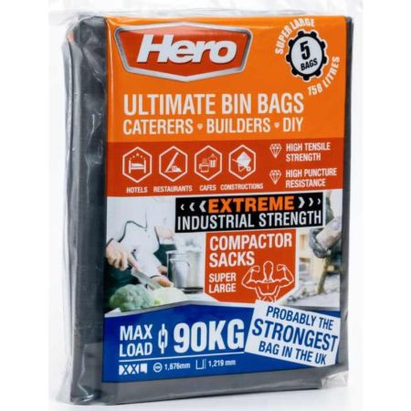 Hero Ultimate Refuse Sack 158L x5