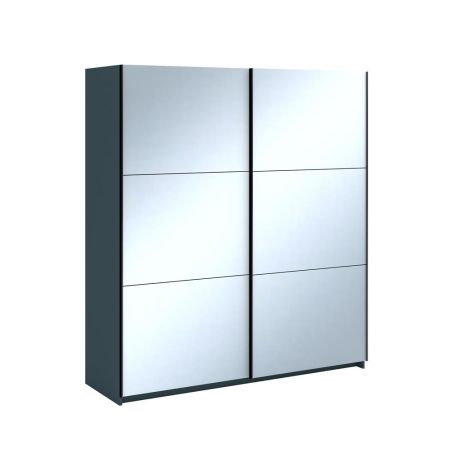 Norvik 180cm Anthracite Full Mirror Sliding Door Wardrobe