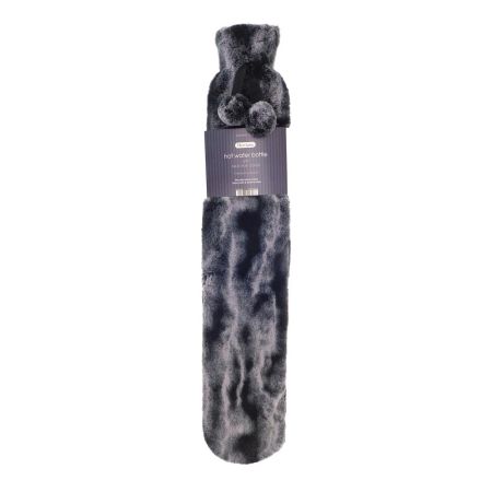 Hot Water Bottle Two Tone Fur Long Charcoal