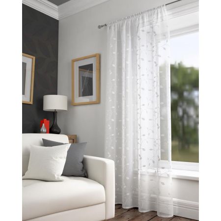 Harrogate voile panel White 140x183 Curtains