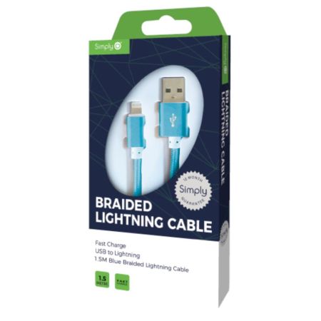 Usb - Iphone Braided Cable 1.5M Blue