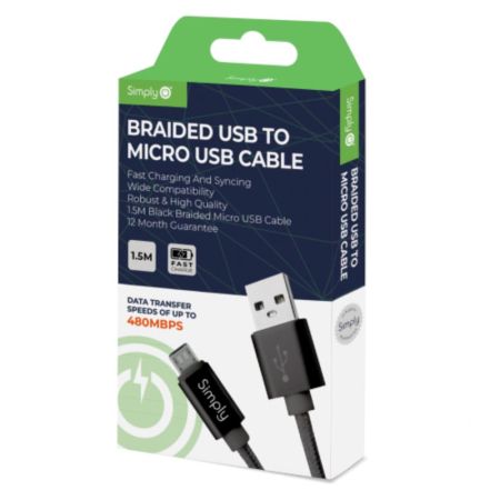 Usb - Type C Braided Cable 1.5M Black