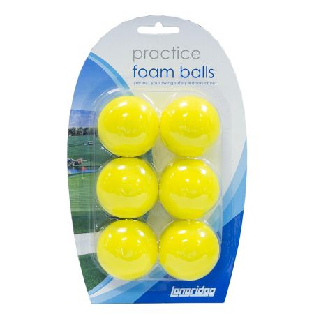 Longridge Yellow Foam Practice Ball 6 Pack