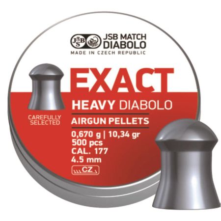 JSB Jumbo Exact Heavy .22 Pellets, Tin of 500