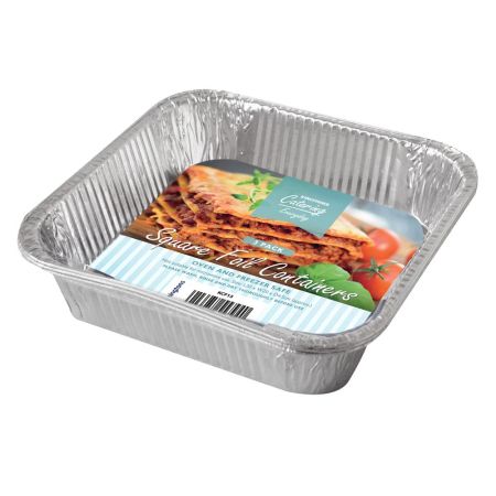 3 Pack of 8inch Square Foil Roasting Trays