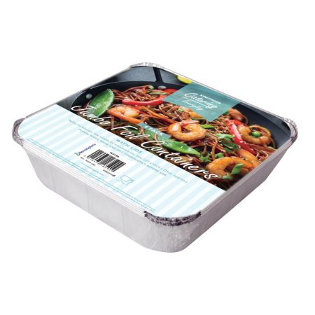 4 Pack of Square Foil Food Containers with Lids