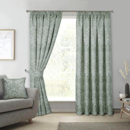 Keswick Sage Pencil 66 X 54 Curtains