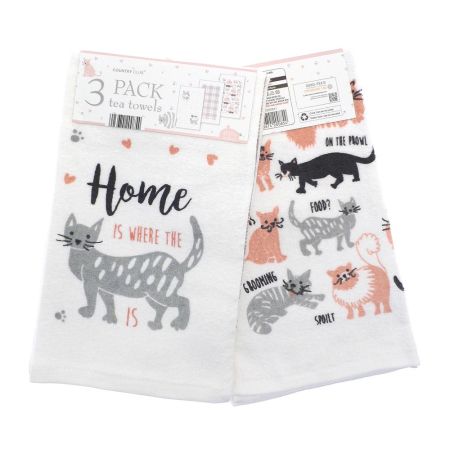 3 Pack Kitchen Towel Cats