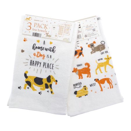 3 Pack Kitchen Towel Dogs