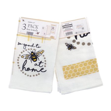 3 Pack Tea Towels Bee At Home